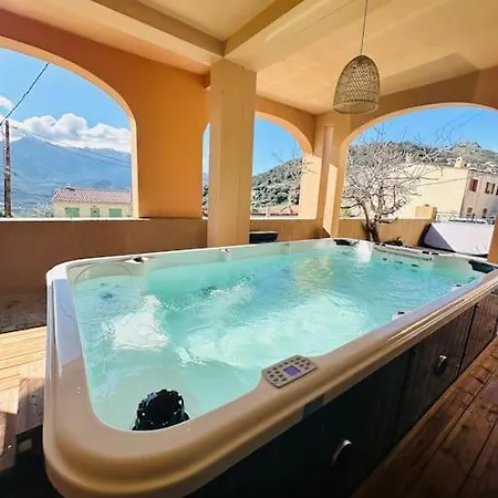 Authentique Vue Montagnes Avec Grand Patio Et Jacuzzi Chauffe * Santa-Reparata-di-Balagna